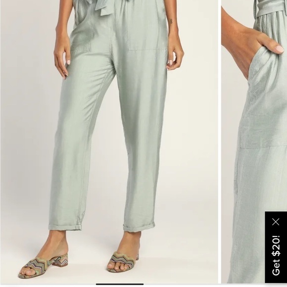 Weekend Date Dusty Sage Cropped Paperbag Waist Pants
Lulus - Picture 6 of 11